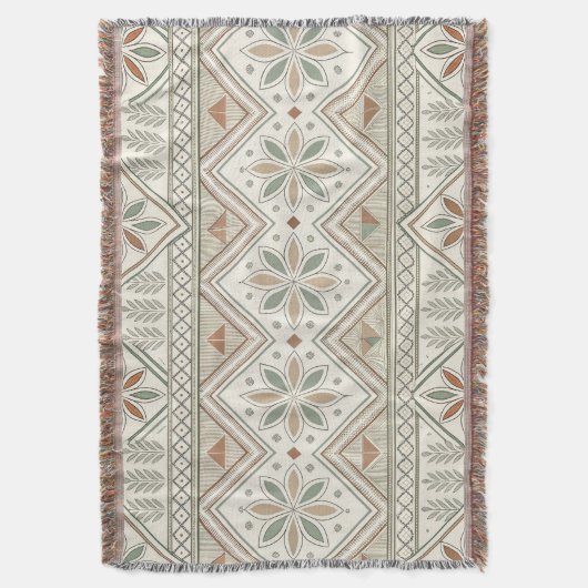 Etnische geometrische bloementribale naadloze patr deken (Voorkant Verticaal)