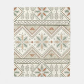 Etnische geometrische bloementribale naadloze patr fleece deken (Voorkant)