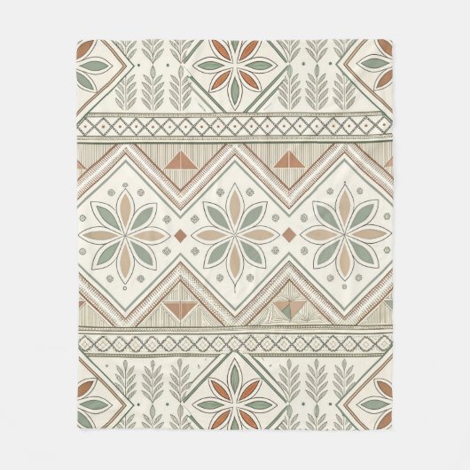 Etnische geometrische bloementribale naadloze patr fleece deken (Voorkant)