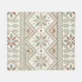 Etnische geometrische bloementribale naadloze patr fleece deken (Voorkant (Horizontaal))