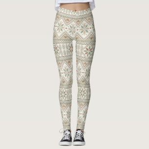 Etnische geometrische bloementribale naadloze patr leggings