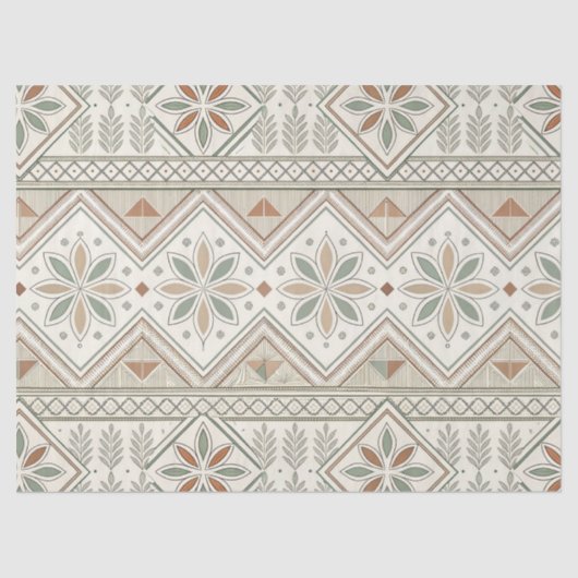 Etnische geometrische bloementribale naadloze patr tissuepapier (Voorkant)