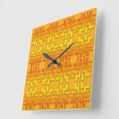 Etnische geometrische oranje patronen vierkante klok (Hoek)