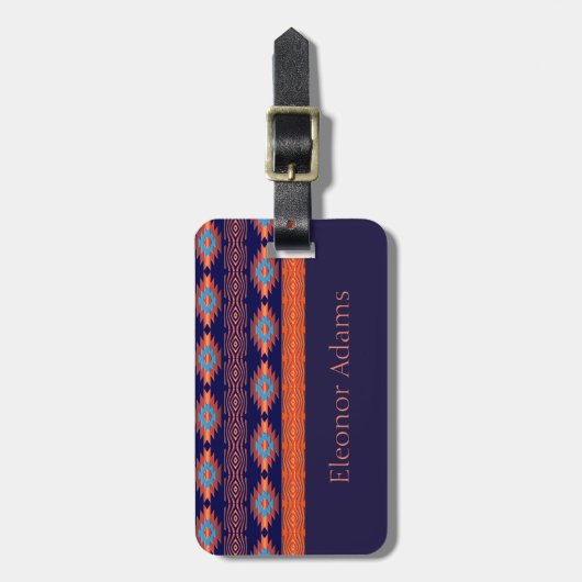 Etnische geometrische patronen. visitekaartje bagagelabel (Voorkant verticaal)