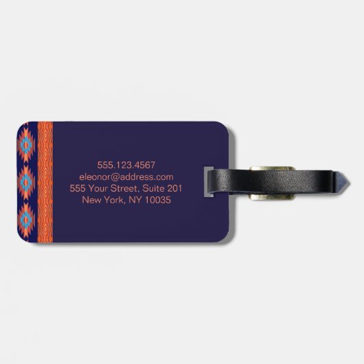 Etnische geometrische patronen. visitekaartje bagagelabel (Achterkant horizontaal)