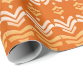 Etnische Geometrische Sinaasappels gestript Cadeaupapier (Rol Hoek)