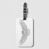 Etnische gepatenteerde Eagle Owl Bagagelabel (Voorkant (verticaal))