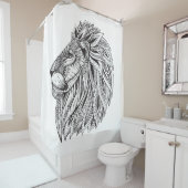 Etnische gepatterde leeuwenkop douchegordijn (In situ)