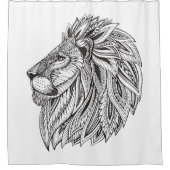 Etnische gepatterde leeuwenkop douchegordijn (Voorkant)