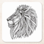 Etnische gepatterde leeuwenkop kartonnen onderzetters (Voorkant)