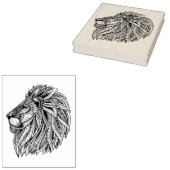 Etnische gepatterde leeuwenkop rubberstempel (Gestempeld)