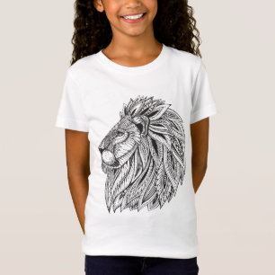 Etnische gepatterde leeuwenkop t-shirt