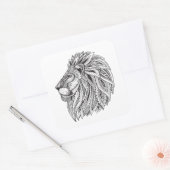 Etnische gepatterde leeuwenkop vierkante sticker (Envelop)