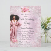 Etnische Glam Verjaardag Roze Zilver Winter Wonder Kaart (Staand voorkant)