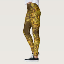 Etnische gouden mandala. leggings
