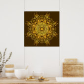 Etnische gouden mandala. poster (Keuken)