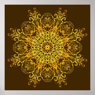 Etnische gouden mandala. poster