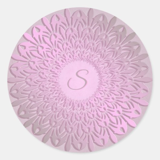 Etnische gradiënt mandala. Monogram. Ronde Sticker (Voorkant)