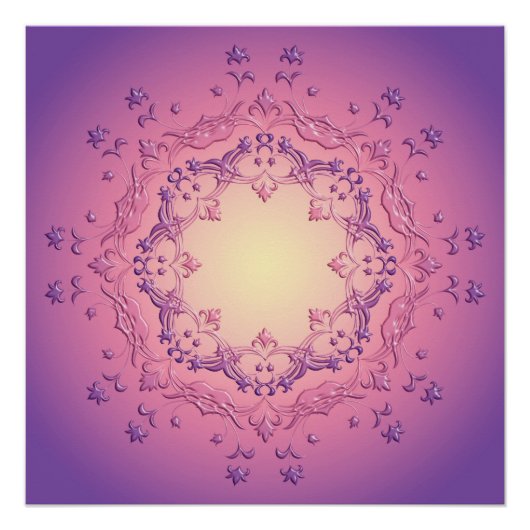 Etnische gradiënt mandala poster (Voorkant)