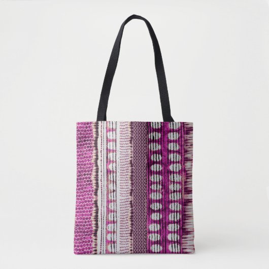 Etnische grens Fuchsia Abstract Tote Bag (Voorkant)