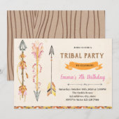Etnische Groenen - tribale geboortedag Uitnodiging (Voorkant / Achterkant)