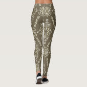 Etnische Hand getrokken Boho Tegel Leggings (Achterkant)