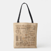 Etnische handgemaakte versiering tote bag (Achterkant)