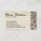 Etnische handgetekende Ornamenten steentextuur Visitekaartje (Achterkant)