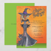 Etnische heks Halloween uitnodiging, kostuum feest Kaart (Voorkant / Achterkant)