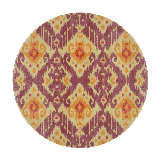 Etnische Ikat Chevron: traditionele achtergrond Snijplank (Voorkant)