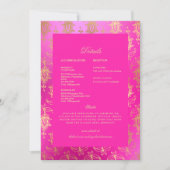 Etnische Indiase roze en gouden details over bruil Kaart (Voorkant)