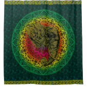 Etnische Indiase stijl - Mandala - Tribale olifant Douchegordijn (Voorkant)