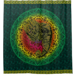 Etnische Indiase stijl - Mandala - Tribale olifant Douchegordijn