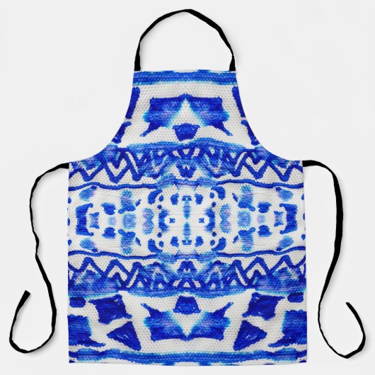 Etnische Indigo Arrow inheemse patronen Schort (Voorkant)