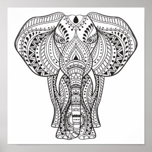 Etnische Indische olifant 2 Poster