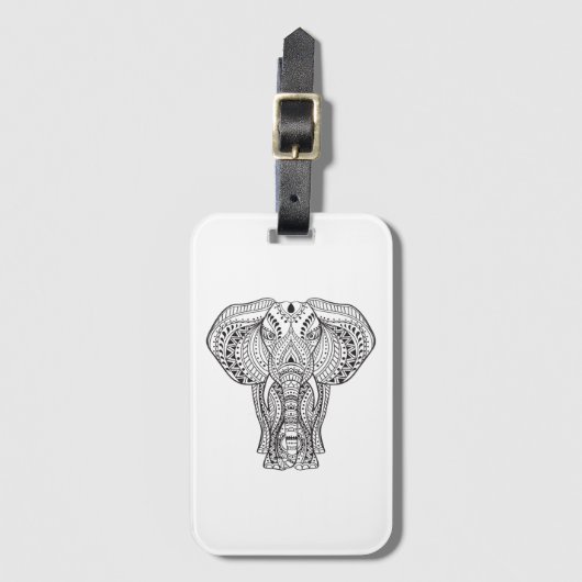 Etnische Indische olifant Bagagelabel (Voorkant (verticaal))