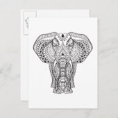 Etnische Indische olifant Briefkaart (Voorkant / Achterkant)