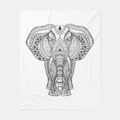 Etnische Indische olifant Fleece Deken (Voorkant)
