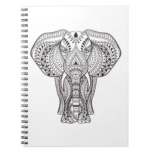 Etnische Indische olifant Notitieboek (Voorkant)