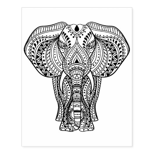 Etnische Indische olifant Rubberstempel (Afrduk)
