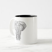Etnische Indische olifant Tweekleurige Koffiemok (Voorkant links)