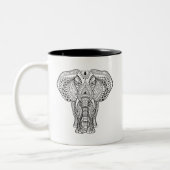 Etnische Indische olifant Tweekleurige Koffiemok (Links)