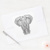 Etnische Indische olifant Vierkante Sticker (Envelop)