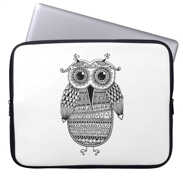 Etnische inkttekening laptop sleeve (Voorkant)