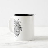 Etnische inkttekening tweekleurige koffiemok (Voorkant links)