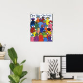 Etnische, interraciale, multiculturele poster (Thuiskantoor)