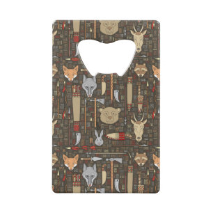 Etnische jachtpatronen creditkaart flessenopener