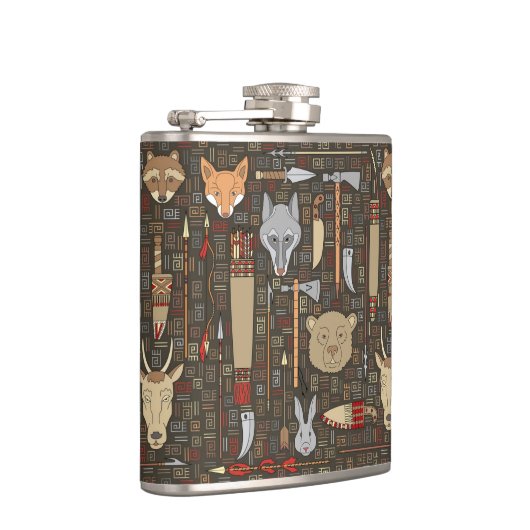 Etnische jachtpatronen heupfles (Rechts)