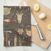 Etnische jachtpatronen theedoek (Quarter Fold)