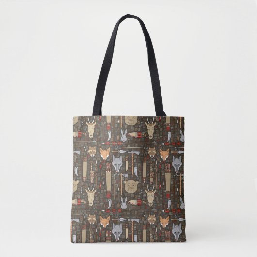 Etnische jachtpatronen tote bag (Voorkant)